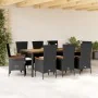 Set de comedor de jardín 9 pzas y cojines ratán sintético negro | Foro24.es | Tu tienda online para hogar, jardín y más Foro24.es