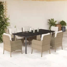 Set comedor de jardín 7 pzas con cojines ratán sintético beige von , Gartensets - Ref: Foro24-3211974, Preis: 980,54 €, Rabat...