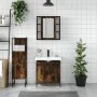 Set de muebles baño 3 pzas madera contrachapada roble ahumado by , Bathroom furniture - Ref: Foro24-3214762, Price: 185,92 €,...