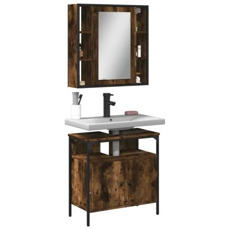 Set de muebles baño 2 pzas madera contrachapada roble ahumado von , Badezimmermöbel - Ref: Foro24-3214717, Preis: 113,63 €, R...