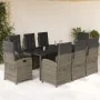 Set comedor jardín 9 pzas y cojines ratán sintético gris von , Gartensets - Ref: Foro24-3212369, Preis: 1,00 €, Rabatt: -5%%