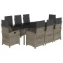Set comedor jardín 9 pzas y cojines ratán sintético gris von , Gartensets - Ref: Foro24-3212369, Preis: 1,00 €, Rabatt: -5%%