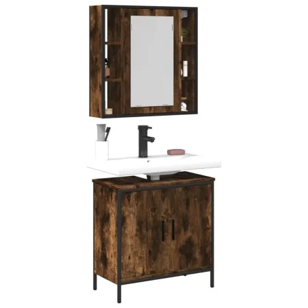 Set de muebles baño 2 pzas madera contrachapada roble ahumado von , Badezimmermöbel - Ref: Foro24-3214722, Preis: 128,44 €, R...