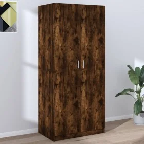 Armario madera contrachapada color roble ahumado 80x52x180 cm by , Wardrobes - Ref: Foro24-815351, Price: 208,20 €, Discount:...