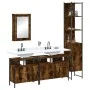 Set de muebles baño 4 pzas madera contrachapada roble ahumado von , Badezimmermöbel - Ref: Foro24-3214807, Preis: 213,02 €, R...