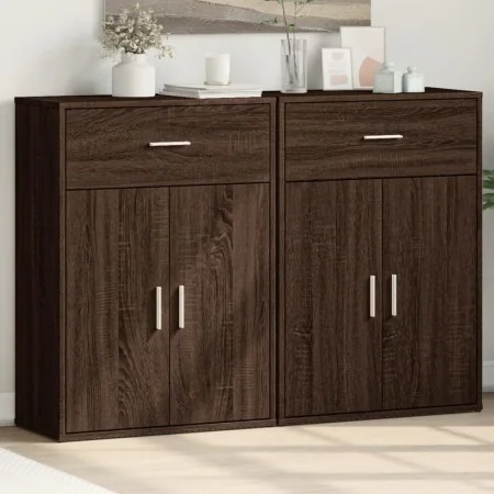 Aparadores 2 uds madera de ingeniería marrón roble 60x30x84 cm | Foro24.es | Tu tienda online para hogar, jardín y más Foro24.es