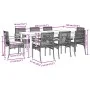 Set de comedor de jardín 9 pzas y cojines ratán sintético negro de , Conjuntos de jardín - Ref: Foro24-3213609, Precio: 663,0...