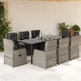 Set comedor de jardín 9 pzas cojines ratán sintético gris claro by , Garden sets - Ref: Foro24-3262909, Price: 1,00 €, Discou...
