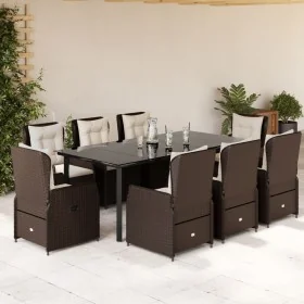 Set comedor para jardín 9 pzas y cojines ratán sintético marrón von , Gartensets - Ref: Foro24-3262853, Preis: 1,00 €, Rabatt...