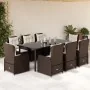 Set comedor para jardín 9 pzas y cojines ratán sintético marrón by , Garden sets - Ref: Foro24-3262853, Price: 1,00 €, Discou...
