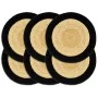 Mantel individual redondo 6 uds yute algodón natural negro 38cm by , Placemats - Ref: Foro24-133857, Price: 31,36 €, Discount...