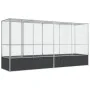 Pajarera con extensión de acero color plateado 418,5x107x212 cm by , Feet and bird cages - Ref: Foro24-3214267, Price: 559,10...