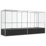 Pajarera con extensión de acero color plateado 418,5x107x212 cm by , Feet and bird cages - Ref: Foro24-3214267, Price: 559,10...