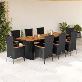 Comprar Set de comedor de jardín 9 pzas y cojines