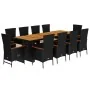 Set de comedor jardín 11 pzas con cojines ratán sintético negro von , Gartensets - Ref: Foro24-3277529, Preis: 1,00 €, Rabatt...