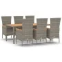 Set comedor jardín 7 pzas y cojines ratán sintético gris von , Gartensets - Ref: Foro24-3157542, Preis: 600,81 €, Rabatt: -5%%
