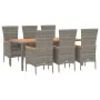 Set comedor jardín 7 pzas y cojines ratán sintético gris von , Gartensets - Ref: Foro24-3157542, Preis: 600,81 €, Rabatt: -5%%