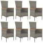 Set comedor jardín 7 pzas y cojines ratán sintético gris von , Gartensets - Ref: Foro24-3157542, Preis: 600,81 €, Rabatt: -5%%