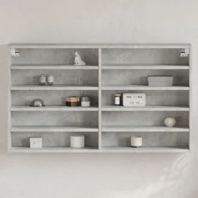 Vitrina de madera de ingeniería gris hormigón 100x15x58 cm de , Estantes y estanterías - Ref: Foro24-847929, Precio: 56,77 €,...