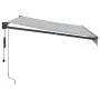 Toldo retráctil aluminio y tela gris antracita y blanco 3x2,5 m by , Awnings - Ref: Foro24-3216118, Price: 296,87 €, Discount...