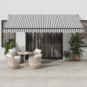 Toldo retráctil aluminio y tela gris antracita y blanco 4,5x3 m von , Markisen - Ref: Foro24-3216111, Preis: 313,77 €, Rabatt...