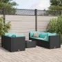 Set muebles de jardín 6 piezas y cojines ratán sintético negro von , Gartensets - Ref: Foro24-3308020, Preis: 469,36 €, Rabat...