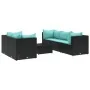 Set muebles de jardín 6 piezas y cojines ratán sintético negro von , Gartensets - Ref: Foro24-3308020, Preis: 469,36 €, Rabat...