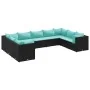 Set de muebles de jardín 9 pzas y cojines ratán sintético negro | Foro24.es | Tu tienda online para hogar, jardín y más Foro24.es