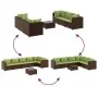 Set muebles de jardín 7 piezas y cojines ratán sintético marrón by , Garden sets - Ref: Foro24-3308150, Price: 545,72 €, Disc...