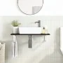 Estante de lavabo de pared de acero y madera maciza de roble de , Tocadores de baño - Ref: Foro24-3302586, Precio: 69,85 €, D...