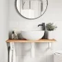Estante de lavabo de pared acero y madera maciza de acacia by , bathroom vanities - Ref: Foro24-3302718, Price: 73,18 €, Disc...