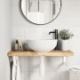 Estante de lavabo de pared acero y madera maciza de acacia de , Tocadores de baño - Ref: Foro24-3302694, Precio: 90,56 €, Des...