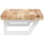 Estante de lavabo de pared acero y madera maciza de acacia de , Tocadores de baño - Ref: Foro24-3302694, Precio: 90,56 €, Des...