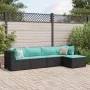 Set de muebles de jardín 5 pzas y cojines ratán sintético negro von , Gartensets - Ref: Foro24-3308060, Preis: 346,75 €, Raba...