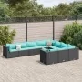 Set de sofás de jardín y cojines 10 pzas ratán sintético negro by , Garden sets - Ref: Foro24-3308332, Price: 737,31 €, Disco...