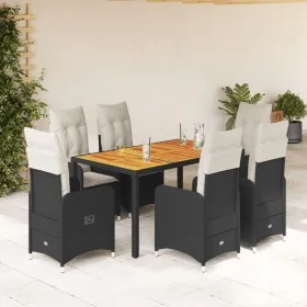 Set de mesa y sillas de jardín 7 pzas y cojines