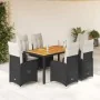 Set de mesa y sillas de jardín 7 pzas y cojines ratán PE negro | Foro24.es | Tu tienda online para hogar, jardín y más Foro24.es