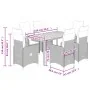 Set de mesa y sillas de jardín 7 pzas y cojines ratán PE negro | Foro24.es | Tu tienda online para hogar, jardín y más Foro24.es