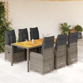 Mesita y sillas jardín 7 piezas y cojines ratán sintético gris von , Gartensets - Ref: Foro24-3277025, Preis: 897,09 €, Rabat...