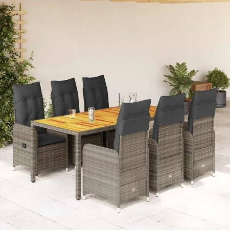 Mesita y sillas jardín 7 piezas y cojines ratán sintético gris von , Gartensets - Ref: Foro24-3277025, Preis: 897,09 €, Rabat...