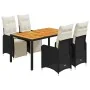 Mesita y sillas jardín 5 pzas y cojines ratán sintético negro von , Gartensets - Ref: Foro24-3277129, Preis: 702,66 €, Rabatt...