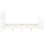 White solid wood bed frame with headboard 140x190 cm by vidaXL, Beds and slatted bases - Ref: Foro24-3194422, Price: 135,86 €...