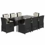 Set de comedor de jardín 9 pzas y cojines ratán sintético negro by , Garden sets - Ref: Foro24-3262839, Price: 1,00 €, Discou...