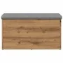Banco almacenaje madera ingeniería roble artesanal 82x42x45 cm by , Benches for halls and storage - Ref: Foro24-857618, Price...
