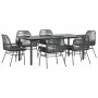 Set de comedor de jardín 7 piezas cojines ratán sintético negro von , Gartensets - Ref: Foro24-3334567, Preis: 565,68 €, Raba...