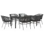 Set de comedor de jardín 7 piezas cojines ratán sintético negro by , Garden sets - Ref: Foro24-3334616, Price: 579,57 €, Disc...