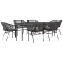 Set de comedor de jardín 7 piezas cojines ratán sintético negro by , Garden sets - Ref: Foro24-3334616, Price: 579,57 €, Disc...