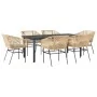 Juego de comedor de jardín 7 pzas con cojines ratán PE marrón von , Gartensets - Ref: Foro24-3334623, Preis: 593,09 €, Rabatt...