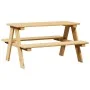 Mesa infantil con bancos "IRUN" 90x79,5x50 cm madera maciza by , Tables - Ref: Foro24-42000163, Price: 67,65 €, Discount: -5%%