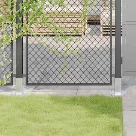 Bases para postes cuadradas 12 uds. Plata 61x61 mm by , fence posts - Ref: Foro24-42000005, Price: 53,66 €, Discount: -5%%
